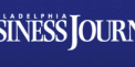 Philadelphia Business Journal logo on blue background.