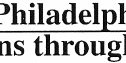 A black and white image of the philadelphia through logo.