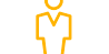 A yellow outline of a person standing